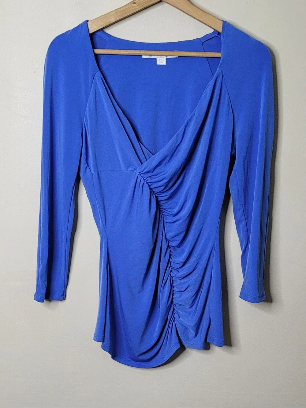 Boston Proper Blue Ruched Blouse - Picture 2 of 6